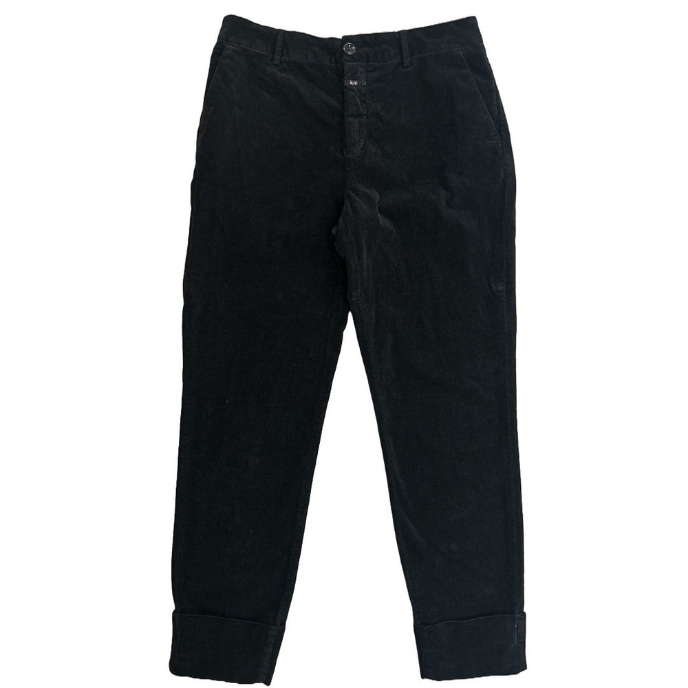 Closed Stewart 2021 High Rise Black Corduroy Pants Women's 26 Cropped Cuffed